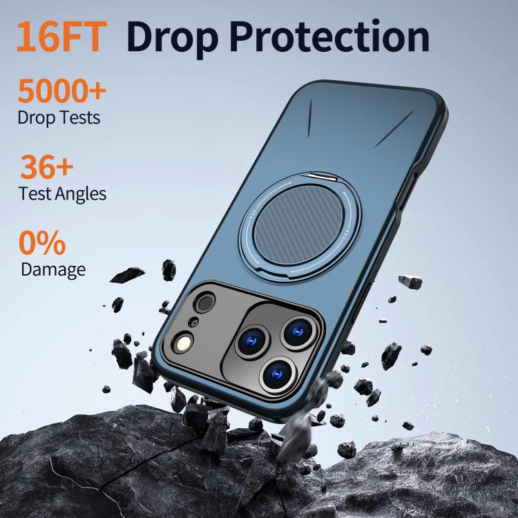 For iPhone 18 Pro Kalebol Magnetic MagSafe Rotation Holder PC Phone Case(Blue) - Image 4