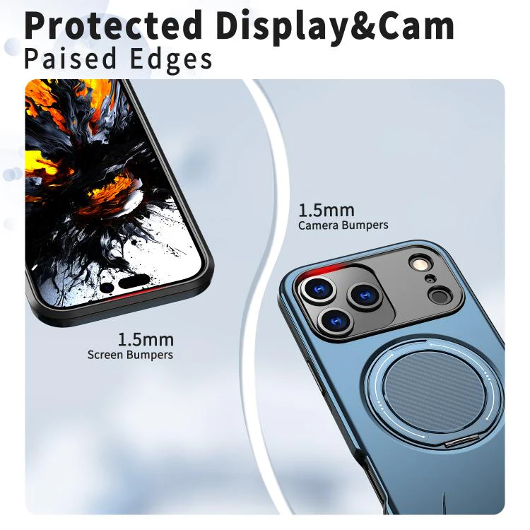 For iPhone 18 Pro Kalebol Magnetic MagSafe Rotation Holder PC Phone Case(Blue) - Image 5