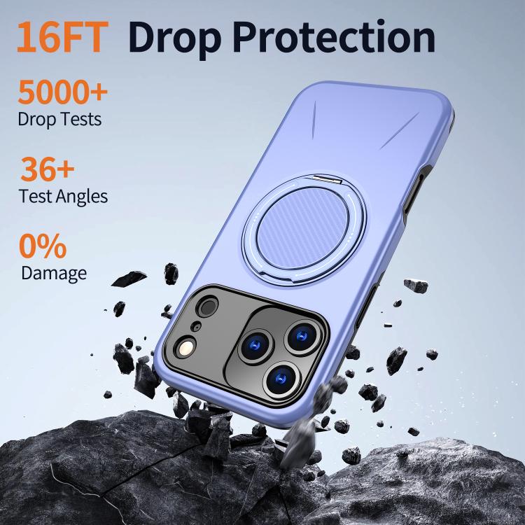 For iPhone 18 Pro Kalebol Magnetic MagSafe Rotation Holder PC Phone Case(Lilac) - Image 4