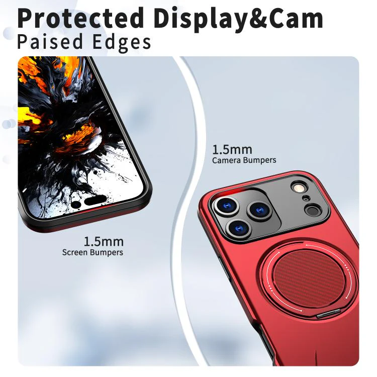 For iPhone 18 Pro Kalebol Magnetic MagSafe Rotation Holder PC Phone Case(Red) - Image 5