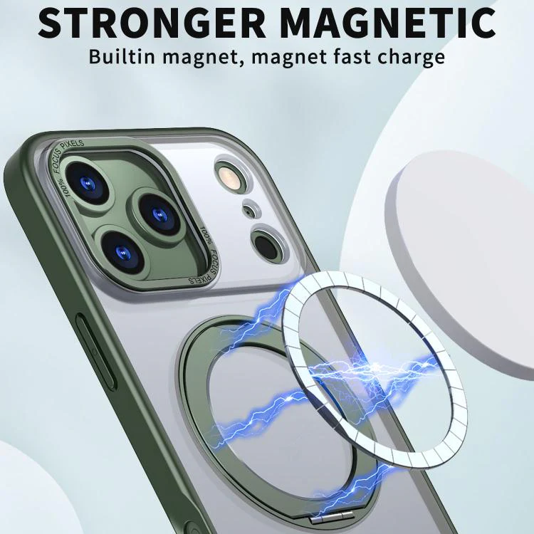 For iPhone 18 Pro kalebol MagSafe Metal Ring Holder Phone Case(Green) - Image 6