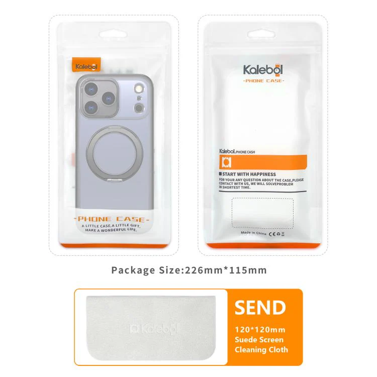 For iPhone 18 Pro kalebol MagSafe Metal Ring Holder Phone Case(Light Purple) - Image 7