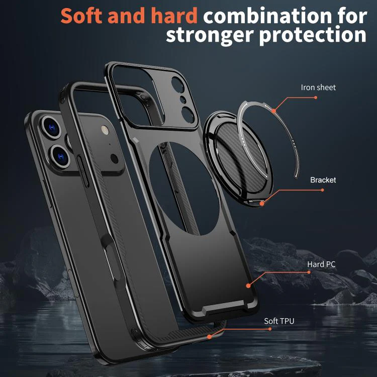 For iPhone 18 Pro kalebol Metal 360 Degree Rotation Holder MagSafe Phone Case(Black) - Image 6