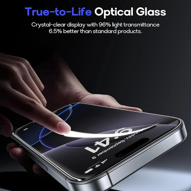 For iPhone 18 Pro Max 10pcs Kalebol High-Aluminum Screen-Printed Full-Coverage Anti-Fingerprint Black-Bordered HD Tempered Glass Film - Image 10
