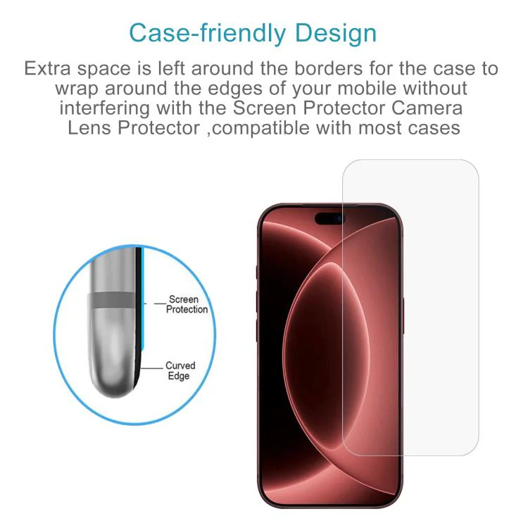 For iPhone 18 Pro Max 50pcs 0.18mm High Aluminum Tempered Glass Film - Image 3