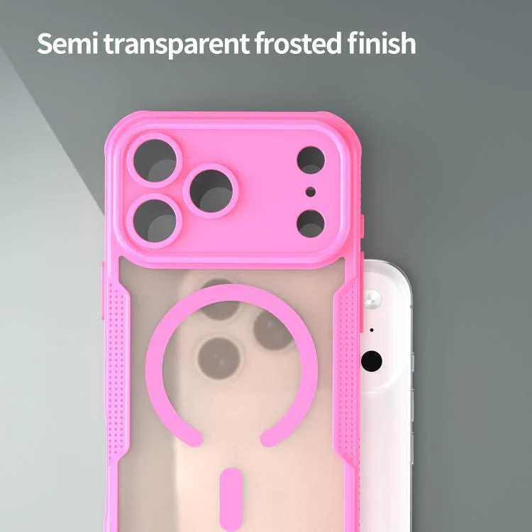 For iPhone 18 Pro Max Armor Glaze MagSafe Magnetic Phone Case(Pink) - Image 5