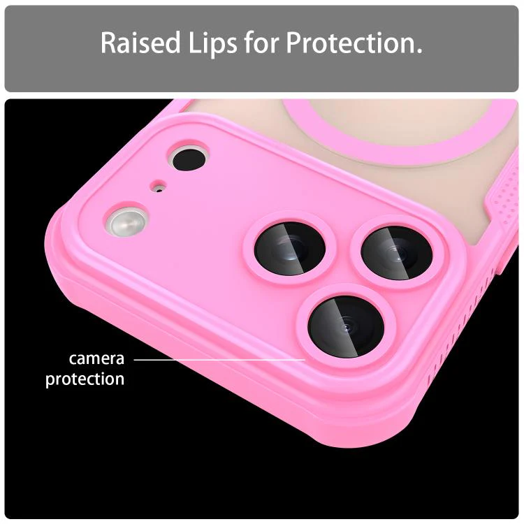 For iPhone 18 Pro Max Armor Glaze MagSafe Magnetic Phone Case(Pink) - Image 7