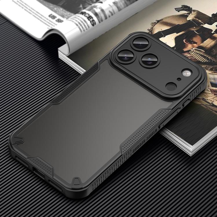 For iPhone 18 Pro Max Armor Glaze PC Hybrid TPU Phone Case(Black) - Image 9