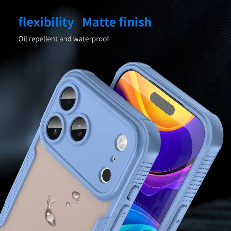 For iPhone 18 Pro Max Armor Glaze PC Hybrid TPU Phone Case(Blue) - Image 8