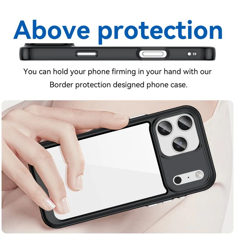 For iPhone 18 Pro Max Colorful Series Acrylic + TPU Phone Case(Black) - Image 4