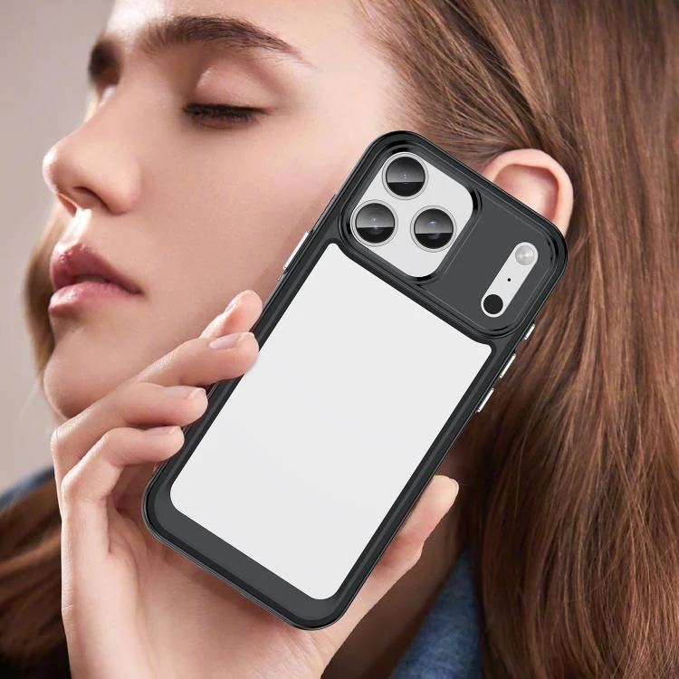 For iPhone 18 Pro Max Colorful Series Acrylic + TPU Phone Case(Black) - Image 7