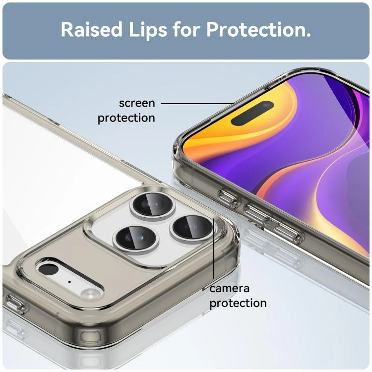 For iPhone 18 Pro Max Colorful Series Acrylic + TPU Phone Case(Transparent Grey) - Image 6