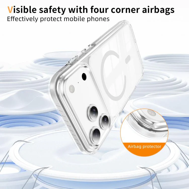For iPhone 18 Pro Max Crystal Shield Clear Magnetic Acrylic Hybrid TPU Phone Case(White) - Image 6