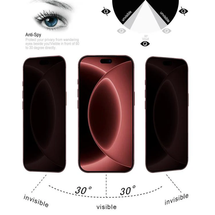 For iPhone 18 Pro Max Dustproof 28-Degree Matte Privacy Tempered Glass Film - Image 5