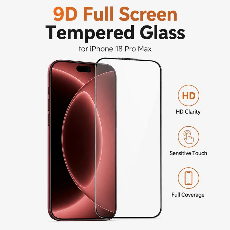 For iPhone 18 Pro Max High Aluminum 380 Glue Silk Screen Printed Tempered Glass Film - Image 3