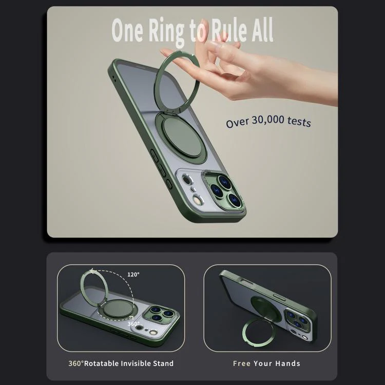 For iPhone 18 Pro Max Kalebol 360-degree Rotating MagSafe Magnetic Holder Phone Case(Green) - Image 2