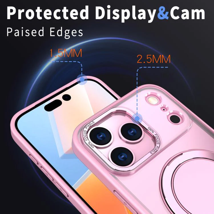 For iPhone 18 Pro Max Kalebol 360-degree Rotating MagSafe Magnetic Holder Phone Case(Pink) - Image 5