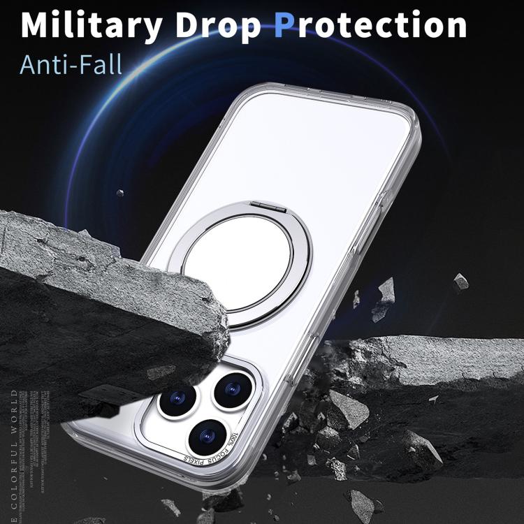 For iPhone 18 Pro Max Kalebol 360-degree Rotating MagSafe Magnetic Holder Phone Case(Transparent) - Image 4