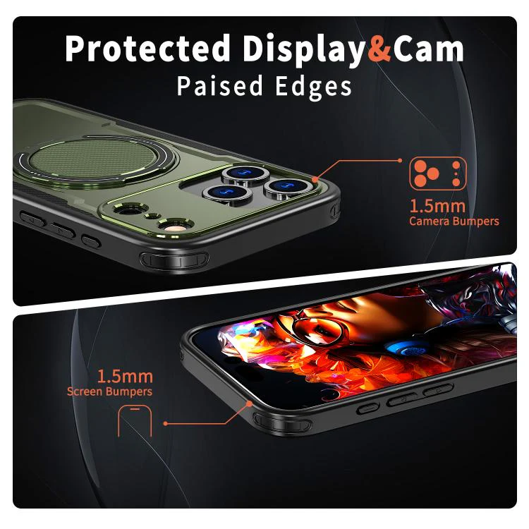 For iPhone 18 Pro Max kalebol Metal 360 Degree Rotation Holder MagSafe Phone Case(Green) - Image 4