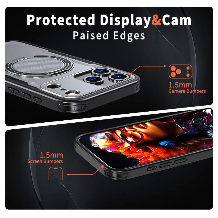 For iPhone 18 Pro Max kalebol Metal 360 Degree Rotation Holder MagSafe Phone Case(Grey) - Image 4