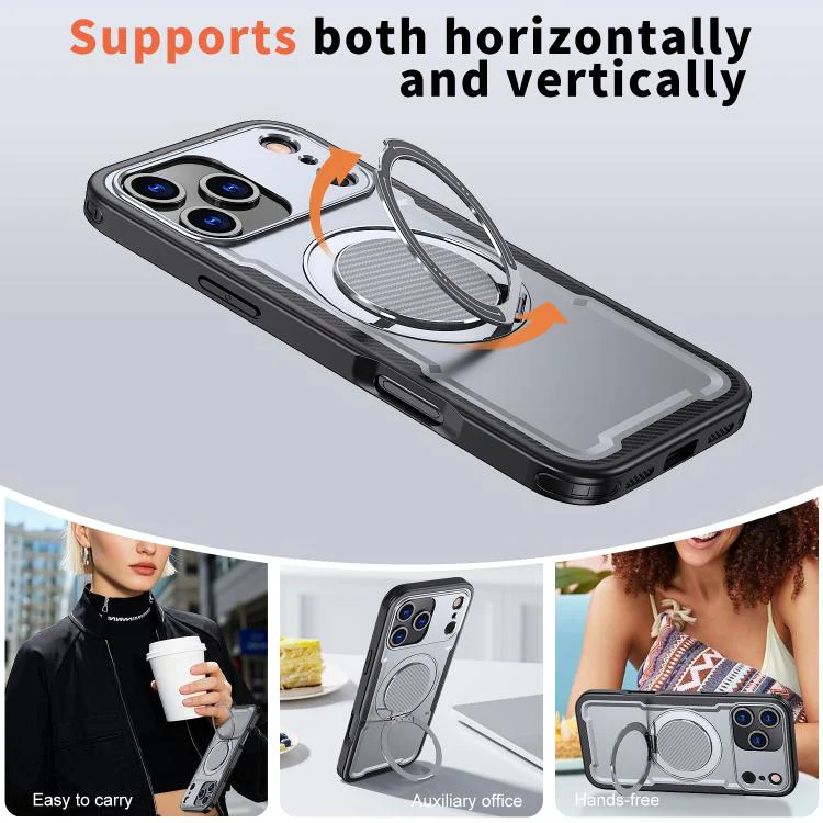 For iPhone 18 Pro Max kalebol Metal 360 Degree Rotation Holder MagSafe Phone Case(Grey) - Image 5