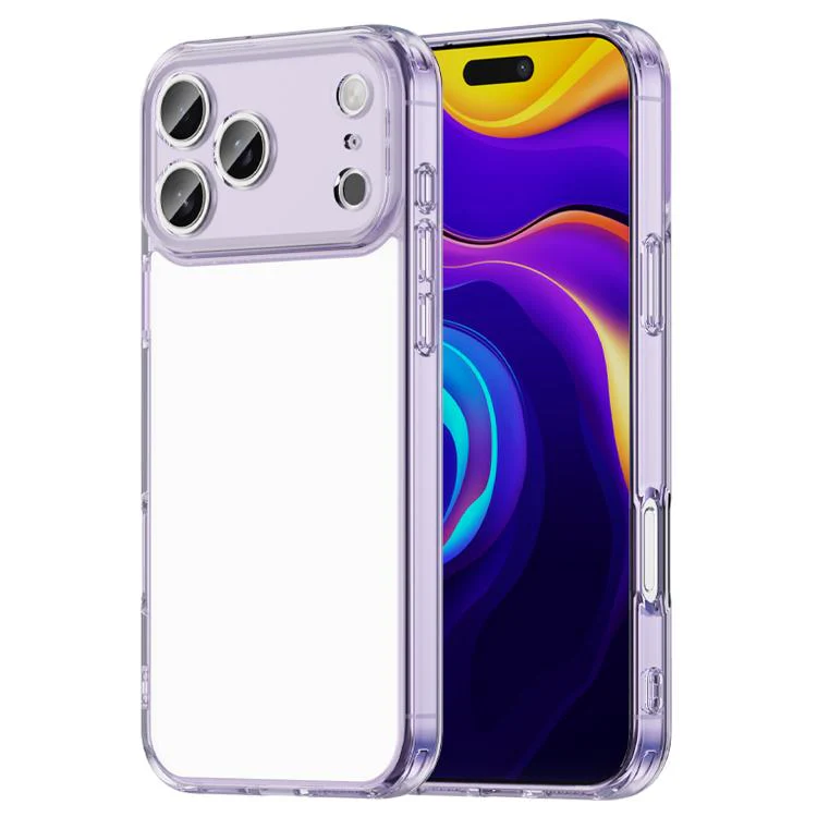 For iPhone 18 Pro Max PC Hybrid TPU Airbag Shockproof Phone Case(Transparent Purple)
