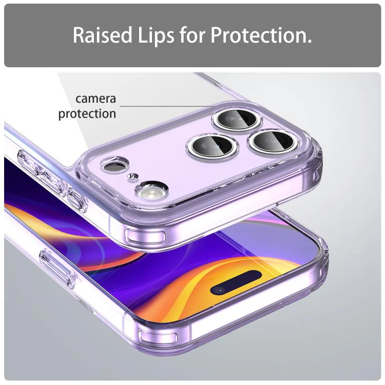 For iPhone 18 Pro Max PC Hybrid TPU Airbag Shockproof Phone Case(Transparent Purple) - Image 3