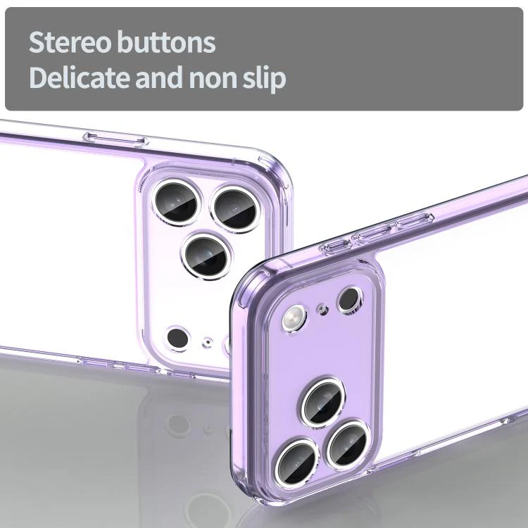 For iPhone 18 Pro Max PC Hybrid TPU Airbag Shockproof Phone Case(Transparent Purple) - Image 4