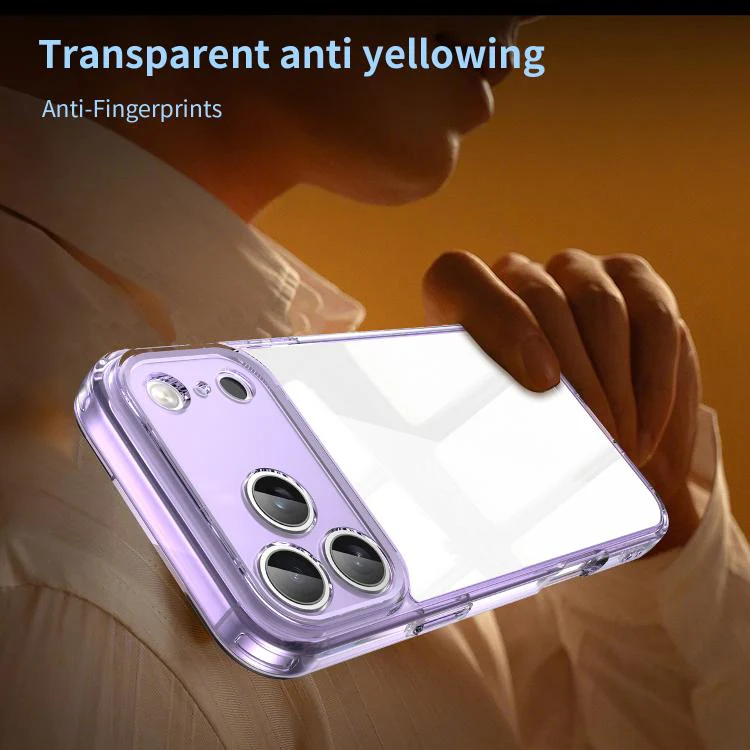 For iPhone 18 Pro Max PC Hybrid TPU Airbag Shockproof Phone Case(Transparent Purple) - Image 5