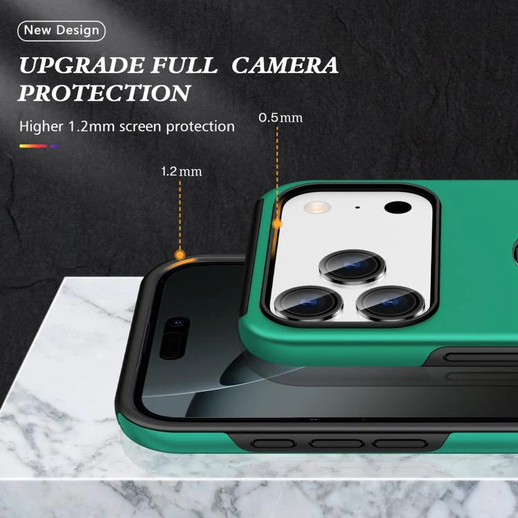 For iPhone 18 Pro Max PC + TPU Magnetic Phone Case with Invisible Ring Holder(Dark Green) - Image 5