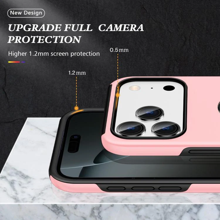 For iPhone 18 Pro Max PC + TPU Magnetic Phone Case with Invisible Ring Holder(Rose Gold) - Image 5