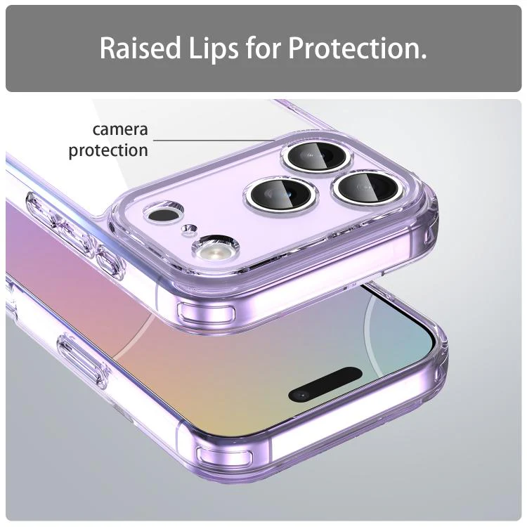 For iPhone 18 Pro PC Hybrid TPU Airbag Shockproof Phone Case(Transparent Purple) - Image 3