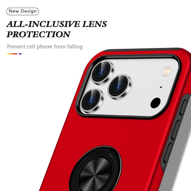 For iPhone 18 Pro PC + TPU Magnetic Phone Case with Invisible Ring Holder(Red) - Image 6