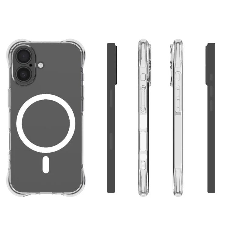 For iPhone 18 Shockproof Non-slip Magnetic TPU Phone Case(Transparent) - Image 2