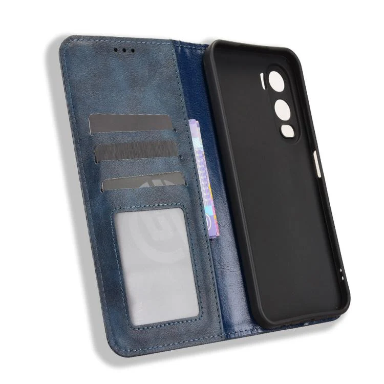 For itel City 200 4G Magnetic Buckle Retro Texture Leather Phone Case(Blue) - Image 4