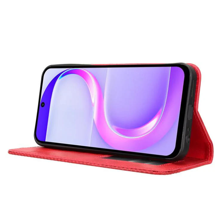 For itel City 200 4G Magnetic Buckle Retro Texture Leather Phone Case(Red) - Image 5