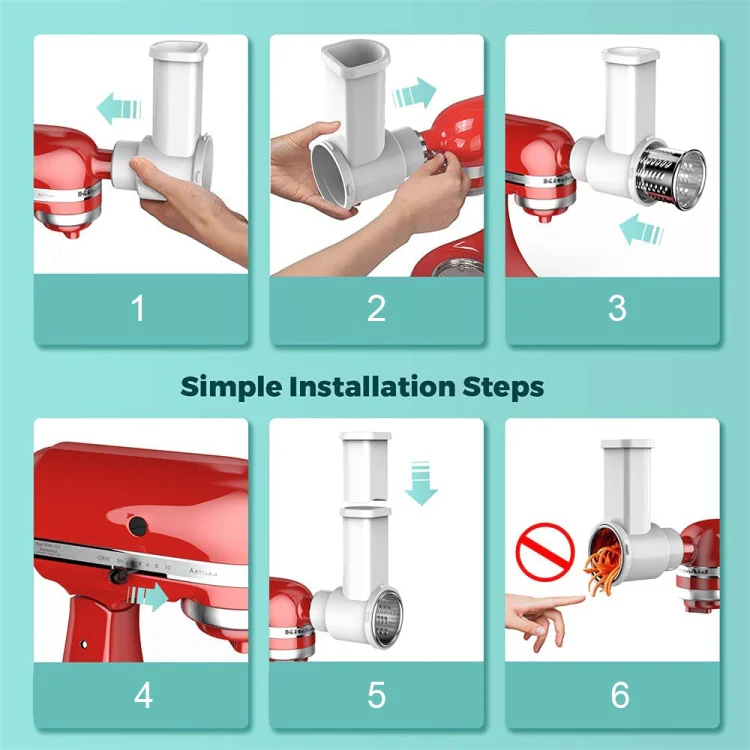 For KitchenAid 4.5QT/5QT Vertical Mixer Kitchen Vegetable Slicer and Grater(KA-006) - Image 6