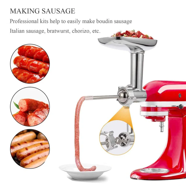 For KitchenAid Porking Enemy Accessories Dough Maker Grinder Meat Universal Set, Color: White - Image 4