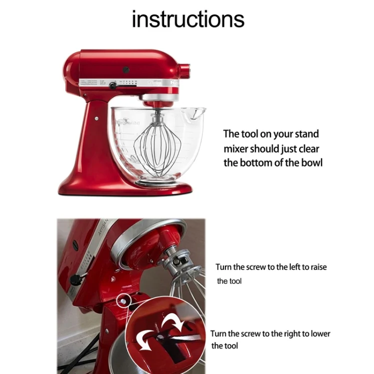 For KitchenAid Stand Mixer 5QT Mixer Head Stainless Steel Accessories - Image 4