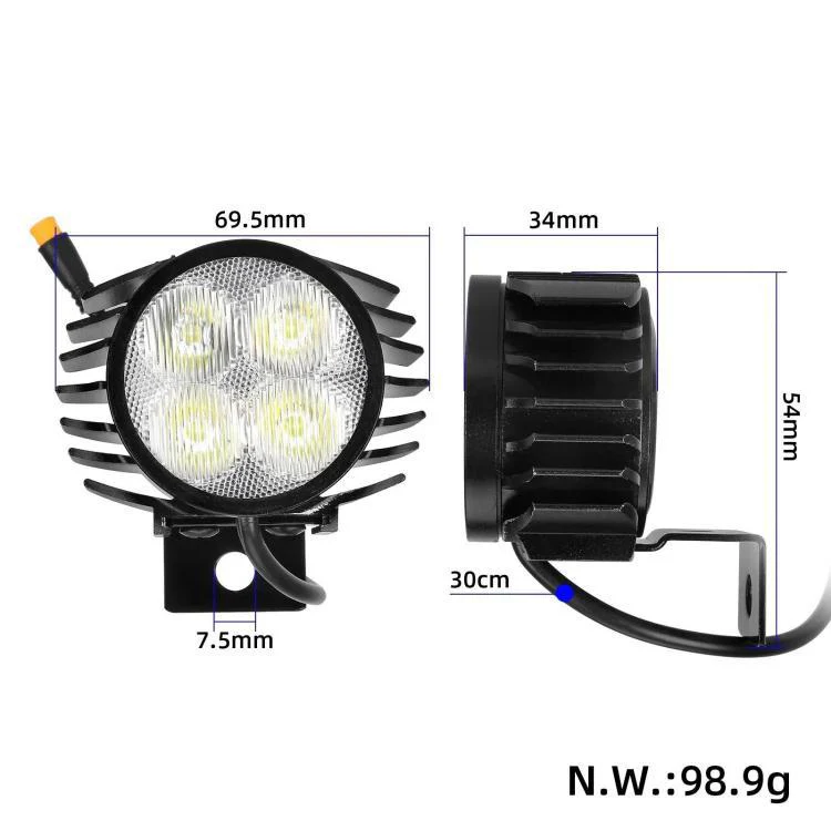 For KuKirin G2 Master Electric Scooter LED Headlight With 3-Pin Waterproof Plug - Image 6