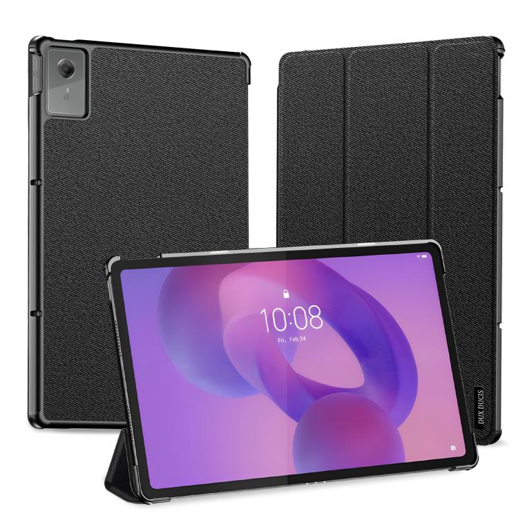 For Lenovo Idea Tab Plus 12.1 2025 DUX DUCIS Domo Series Magnetic Flip Leather Tablet Case(Black)