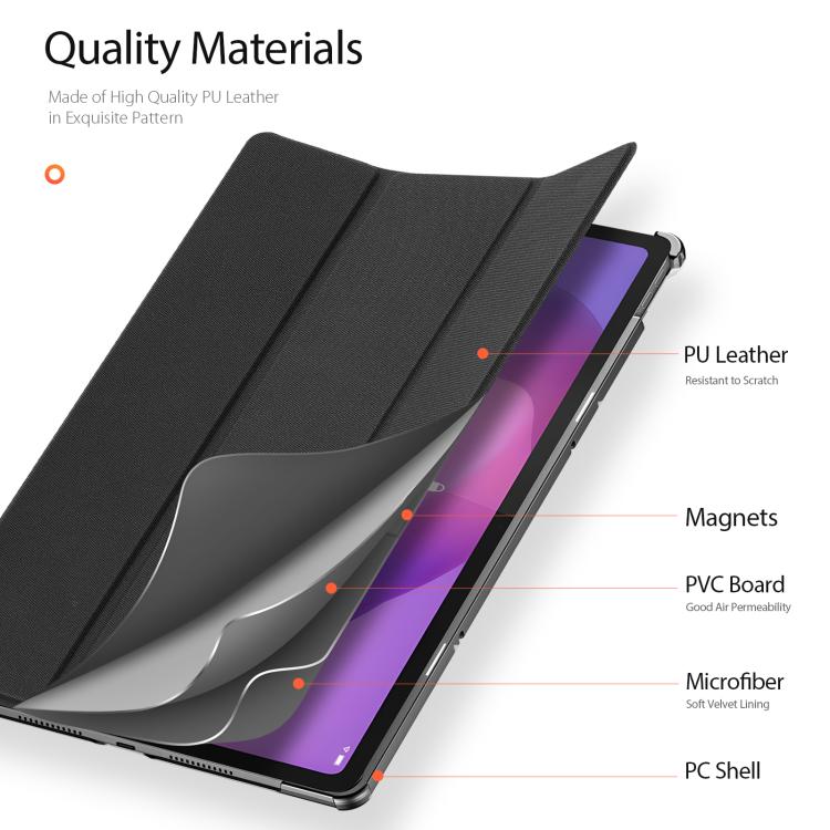 For Lenovo Idea Tab Plus 12.1 2025 DUX DUCIS Domo Series Magnetic Flip Leather Tablet Case(Black) - Image 6
