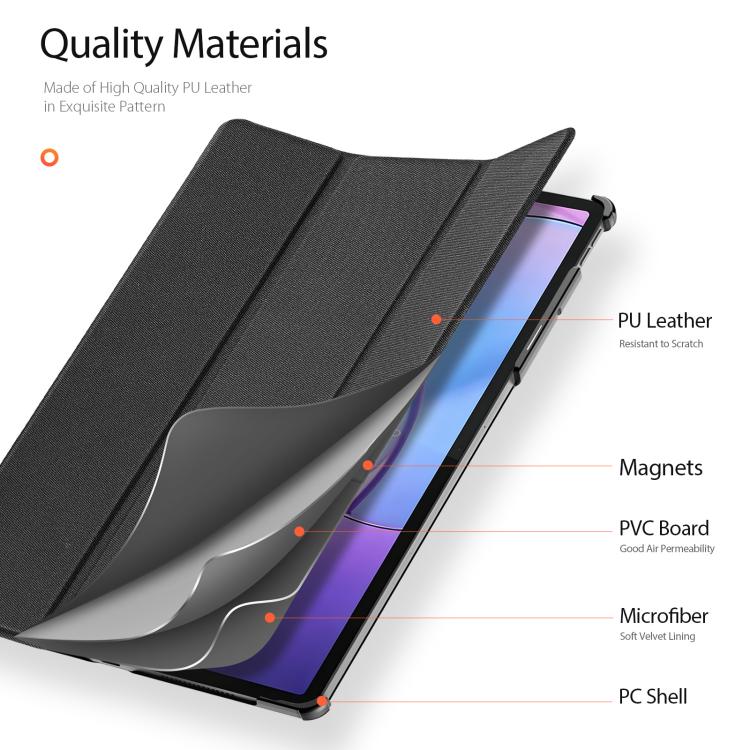 For Lenovo Idea Tab Pro Gen 2 13 inch DUX DUCIS Domo Series Magnetic Flip Leather Tablet Case(Black) - Image 6