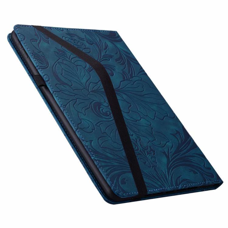 For Lenovo Tab M11 Floral Embossed Pattern Vegan Leather Tablet Case(Dark Blue) - Image 11