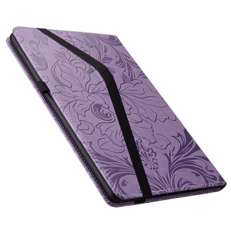 For Lenovo Tab M11 Floral Embossed Pattern Vegan Leather Tablet Case(Purple) - Image 11