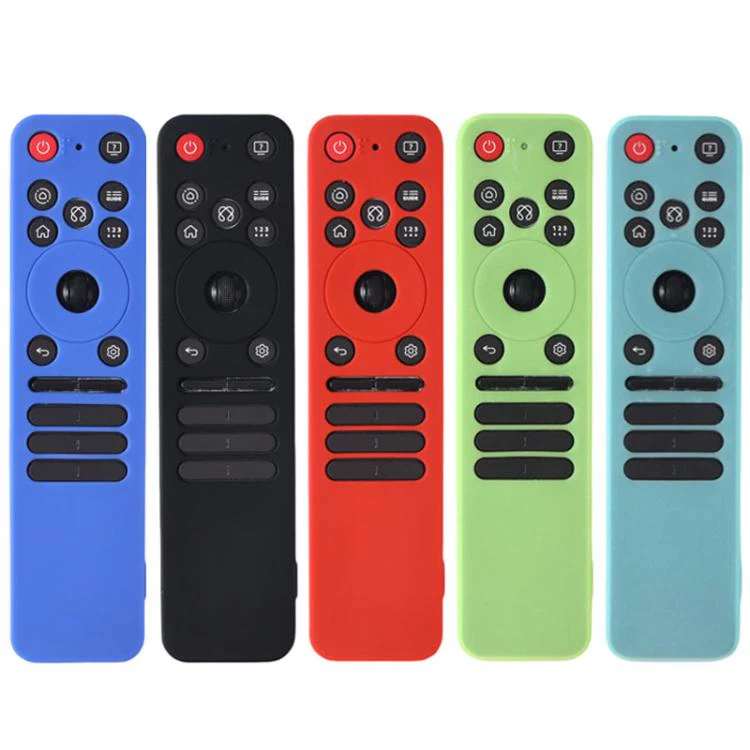 For LG MR25GA Magic Remote XDcase 4pcs Soft Silicone Protective Case with Mini Strap(Black) - Image 3