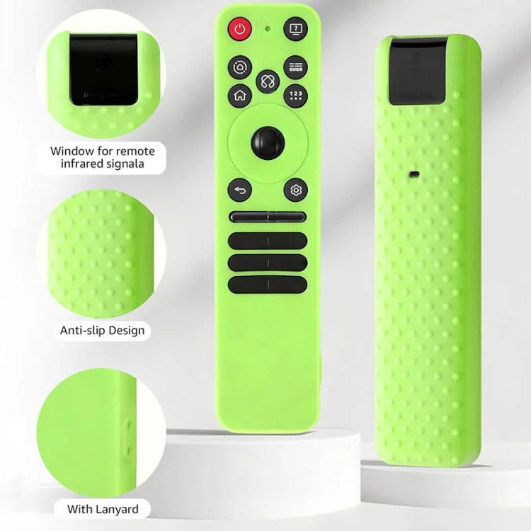 For LG MR25GA Magic Remote XDcase 4pcs Soft Silicone Protective Case with Mini Strap(Blue) - Image 4