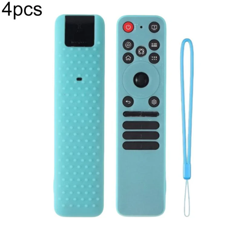 For LG MR25GA Magic Remote XDcase 4pcs Soft Silicone Protective Case with Mini Strap(Luminous Orchid)
