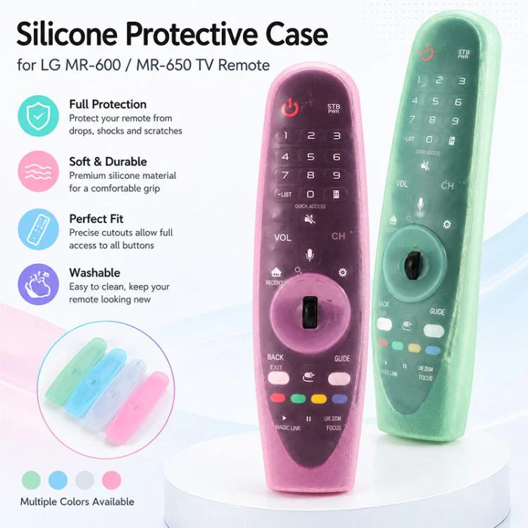 For LG MR600 / MR650 Magic Remote XDcase 4pcs Soft Silicone Jelly Protective Case(Transparent 4-Color) - Image 3