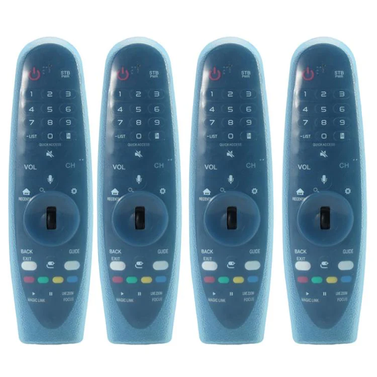 For LG MR600 / MR650 Magic Remote XDcase 4pcs Soft Silicone Jelly Protective Case(Transparent Orchid)
